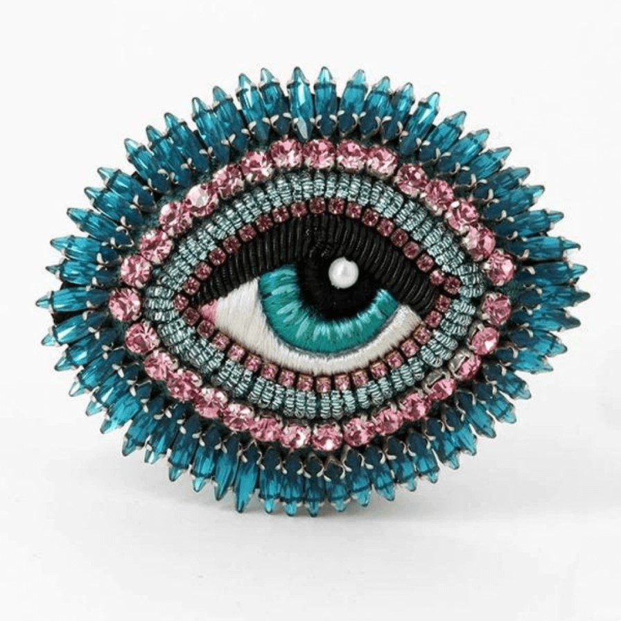 CELESTE MOGADOR Jewellery | Hollywood Eye Brooch Turquoise