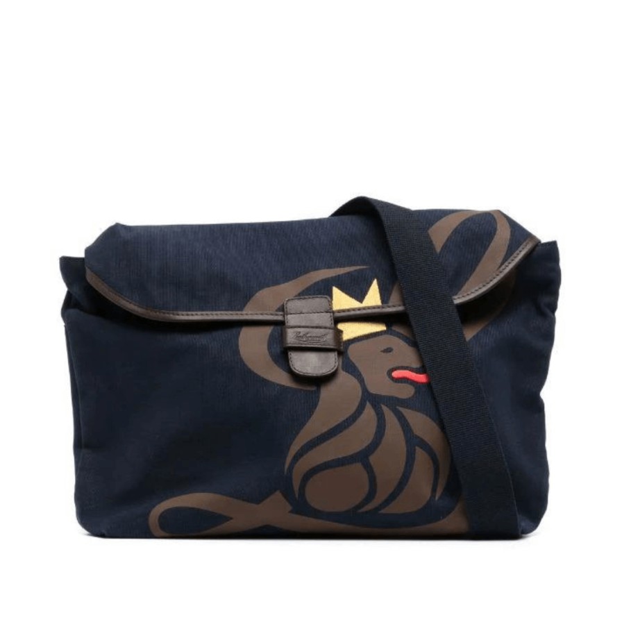 Leathersmith of London Bags | Canvas Lion Messenger Bag - Navy