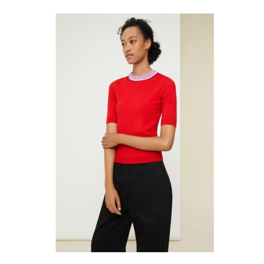 Patou Knitwear | Knitted Embroidered Top