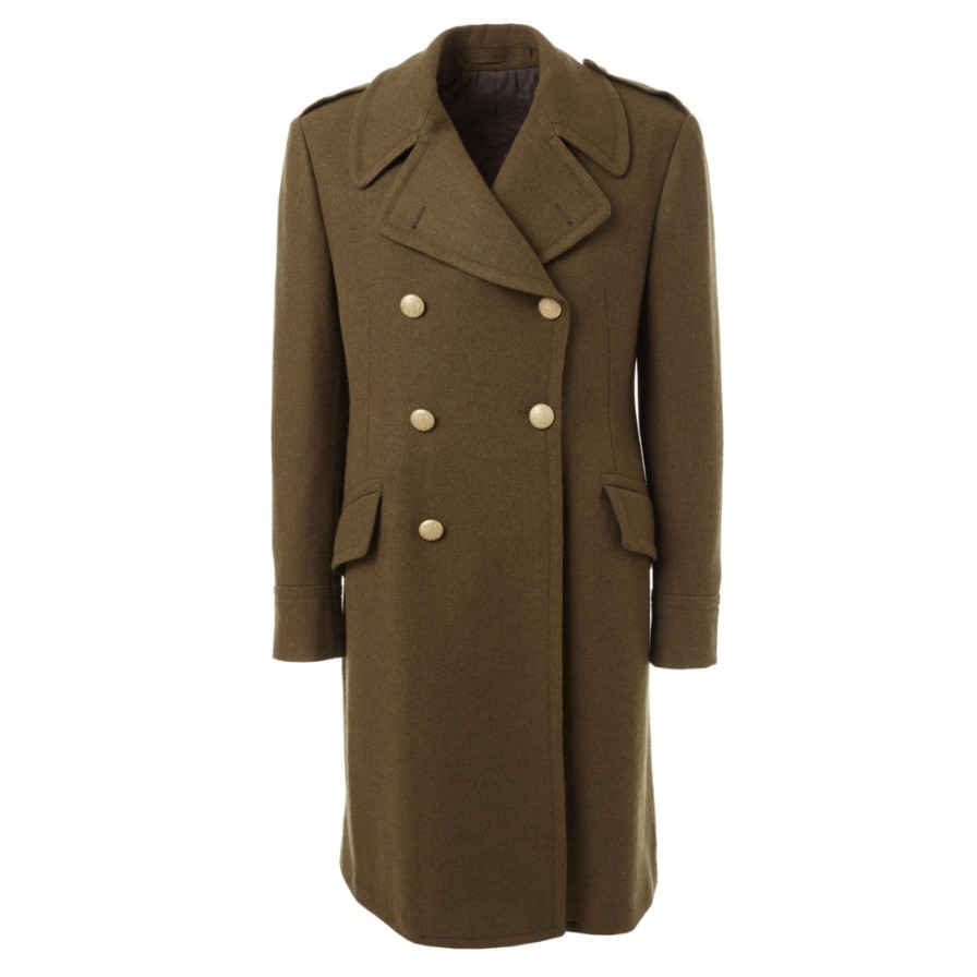 Lardini Coats | Double Breasted Wool Coat - Khaki