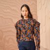 ULLA JOHNSON Knitwear | Twyla Pullover-Knit Floral Bellflower