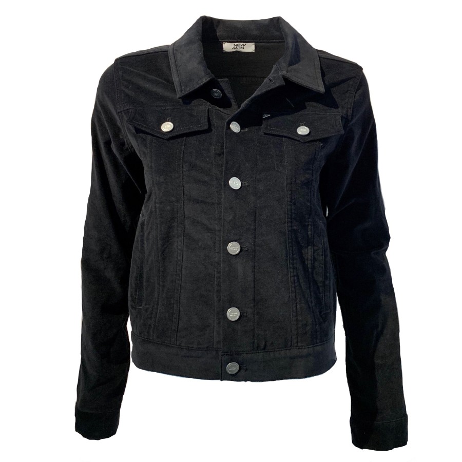 Newman Jackets | Velvet Jean Jacket - Black