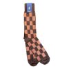 Leathersmith of London Socks | Harlequin Checkered Socks - Chocolate