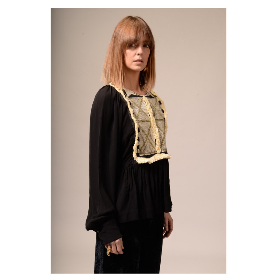 V DE VINSTER Tops | Geeta Black Blouse