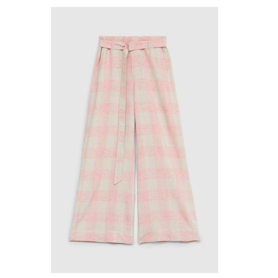 RODEBJER Trousers | Ada Silk Checked Pant