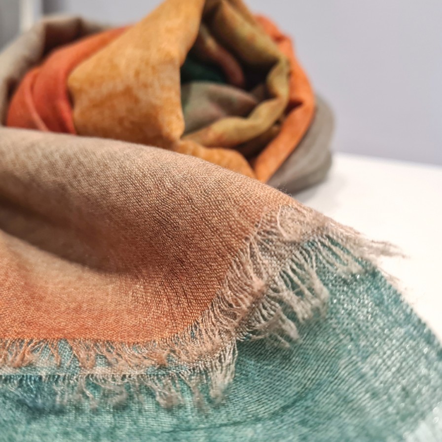 Leathersmith of London Scarves | Green Rust Scarf