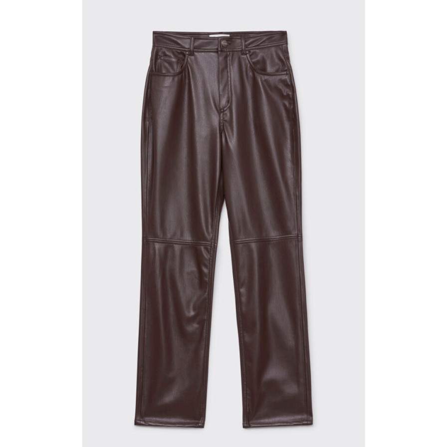 RODEBJER Trousers | Loura Leather Trousers Chocolate