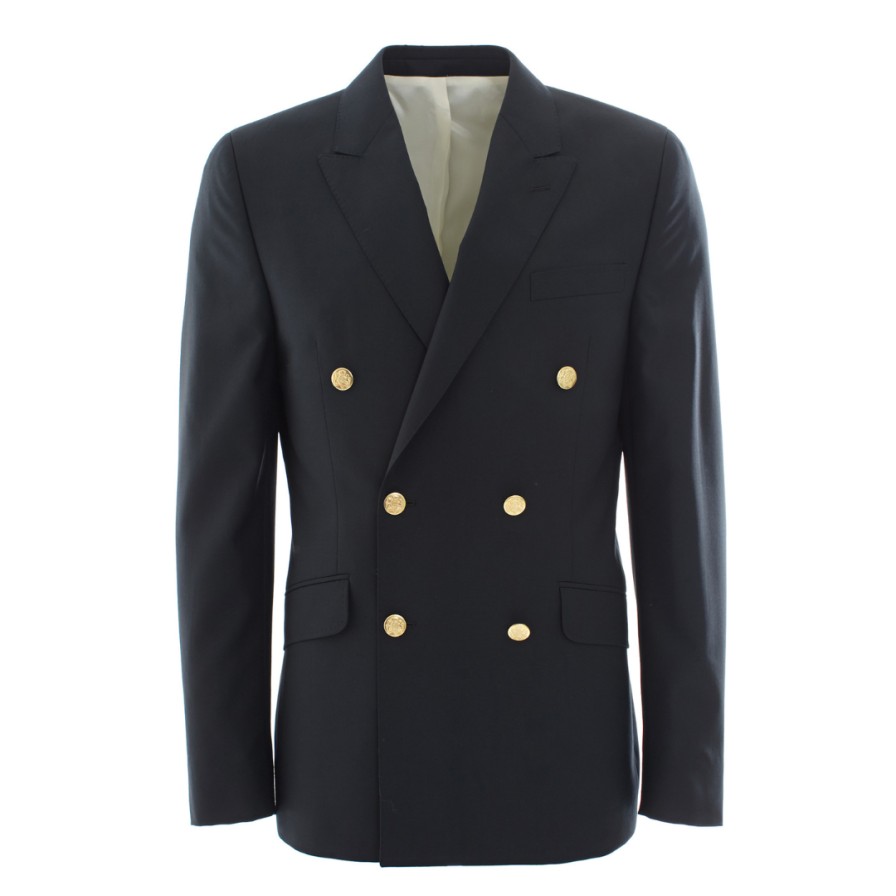 Leathersmith of London Blazers | Double Breasted Blazer - Navy