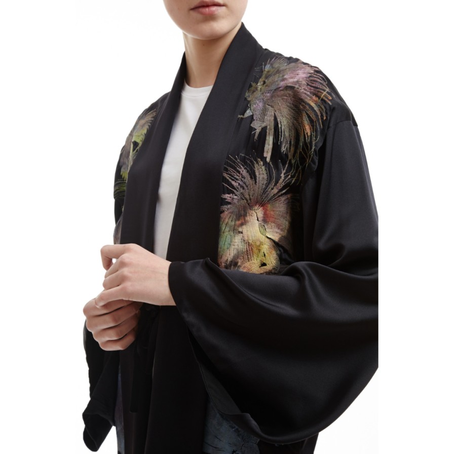 Alice Archer Coats | Davonna Short Kimono - Black