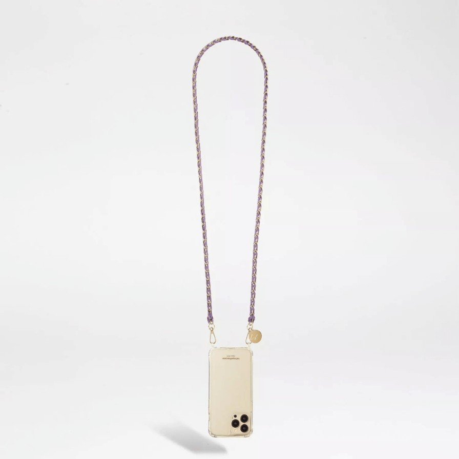 LA COQUE FRANCAISE Phone Chains | Lou Violet Gold Chain