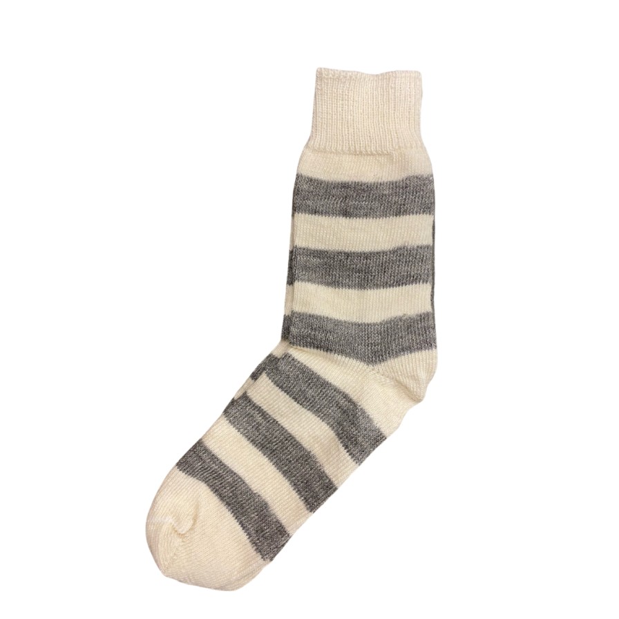 Leathersmith of London Socks | Women Alpaca Socks Cream/Grey