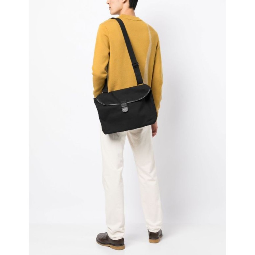 Leathersmith of London Bags | Canvas Plain Messenger Bag - Black