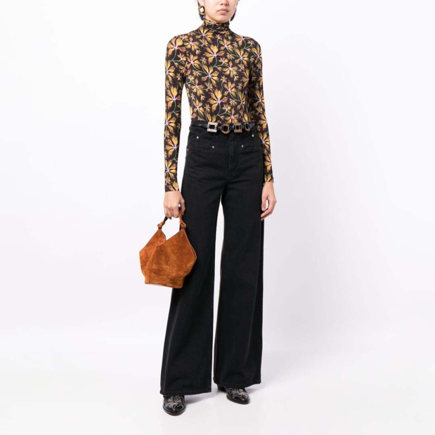 ULLA JOHNSON Tops | Aurelia Turtleneck Top Floral Maple