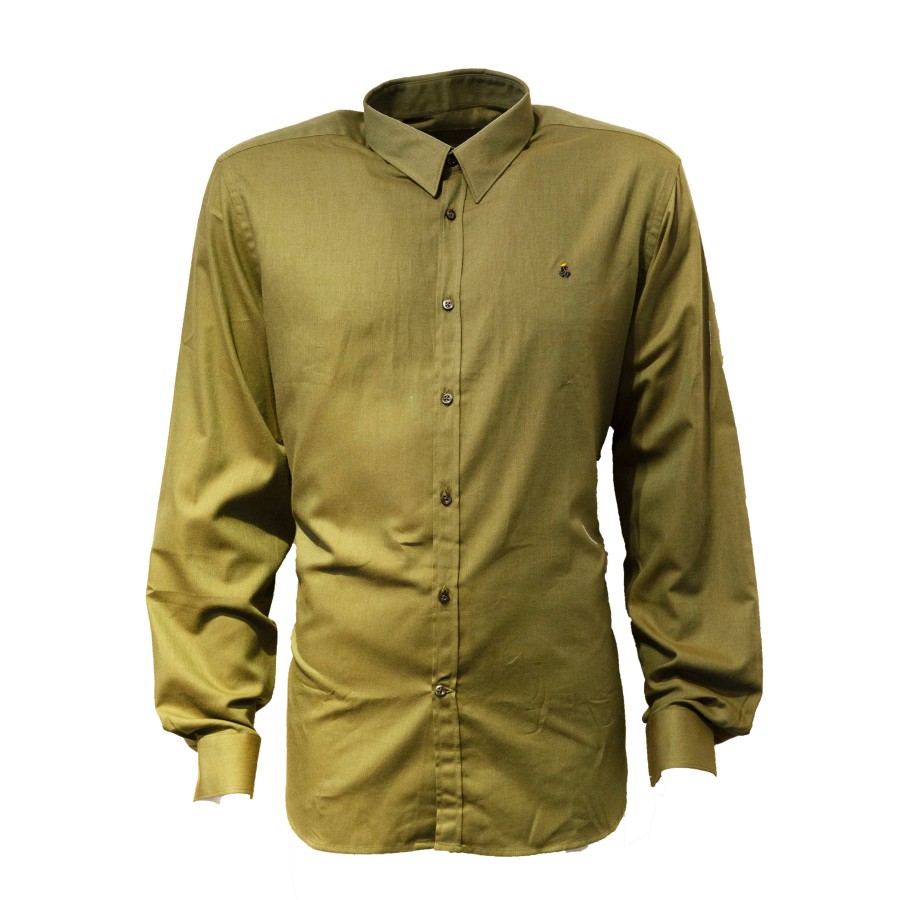 Leathersmith of London Shirts | Green 100% Cotton Shirt