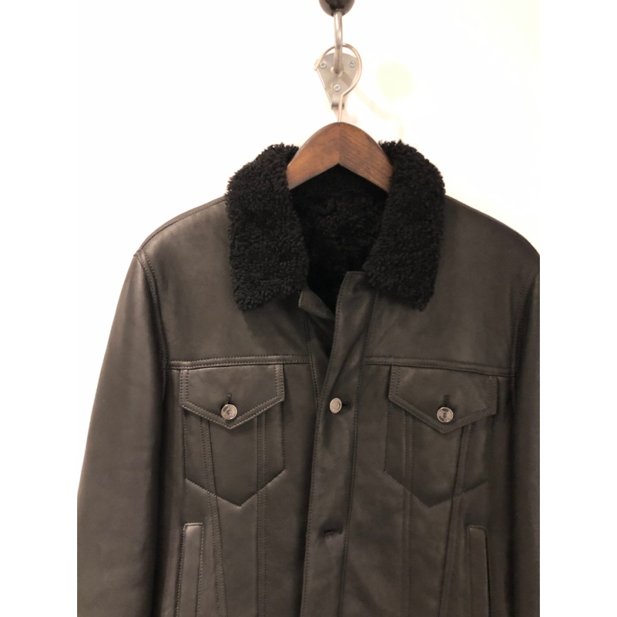 Yves Salomon Mens Coats | Leather Lambskin Jacket