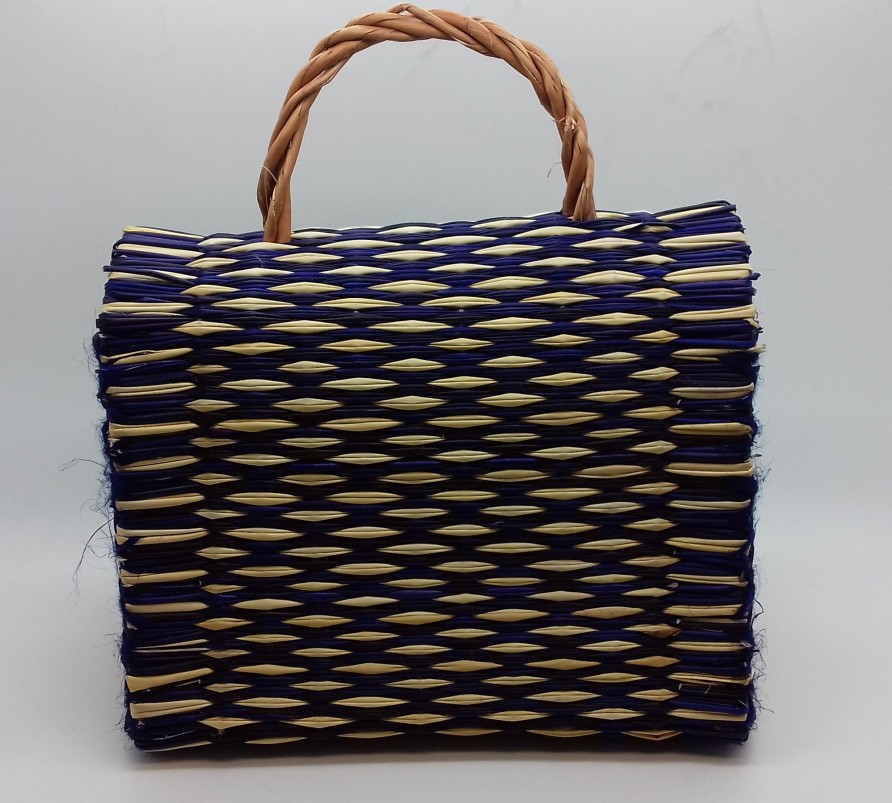 Portuguese Handmade Bag Bags | Traditional Straw Bag - Purple Small