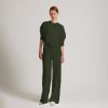 YVES SALOMON Trousers | Relax Wool Trousers Military Green