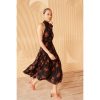 ULLA JOHNSON Dresses | Maya Silk Dress Black/Red