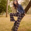 V DE VINSTER Trousers | Fringed Tartan Pants Black