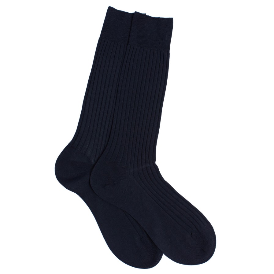 Leathersmith of London Socks | Danvers Navy Socks