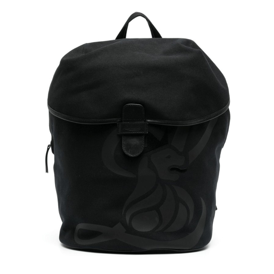 Leathersmith of London Bags | Canvas Lion Backpack - Black