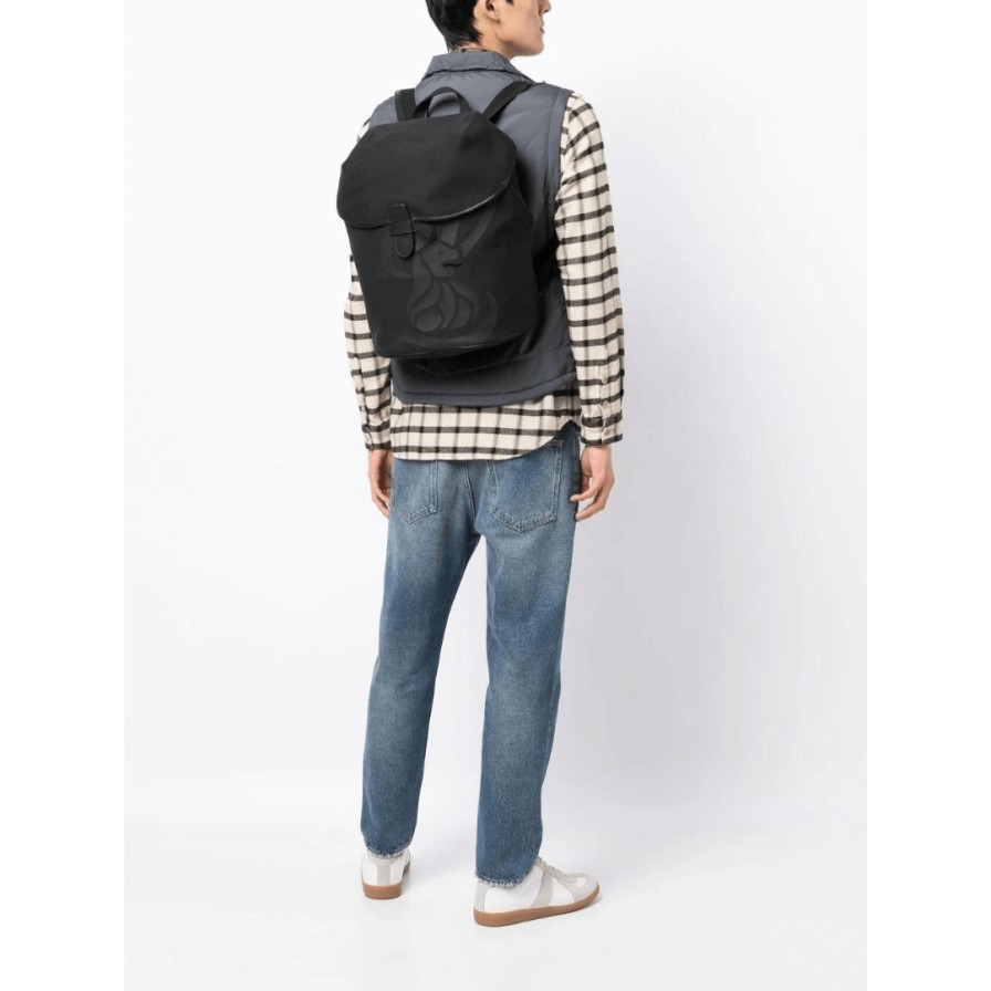 Leathersmith of London Bags | Canvas Lion Backpack - Black