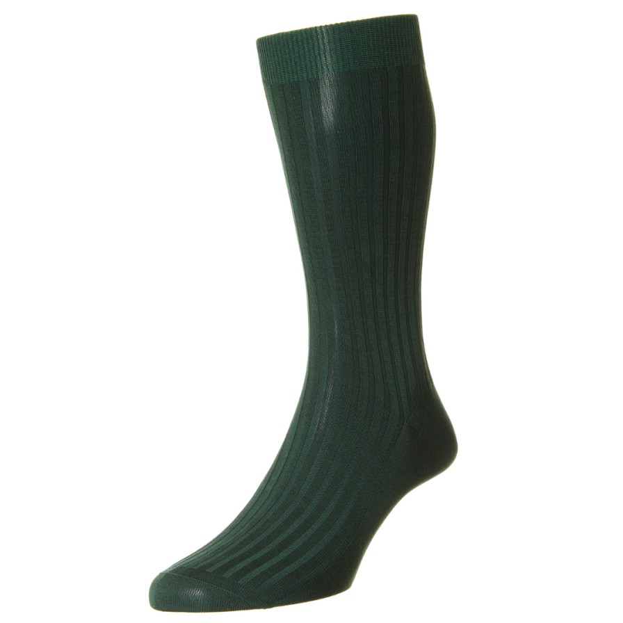 Leathersmith of London Socks | Cotton Socks Dark Green