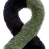 Charlotte Simone Scarves | Polly Pop Faux Fur Scarf - Black & Khaki