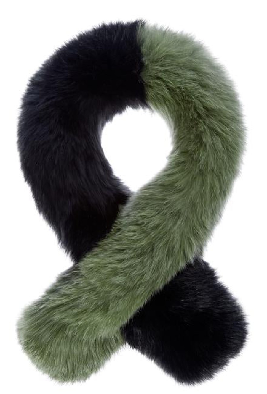 Charlotte Simone Scarves | Polly Pop Faux Fur Scarf - Black & Khaki