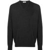 Leathersmith of London Knitwear | Cashmere Vee Neck Sweater - Grey