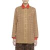 PIERRE LOUIS MASCIA Shirts | Camicia Jacquard Silk Shirt Brown Multi