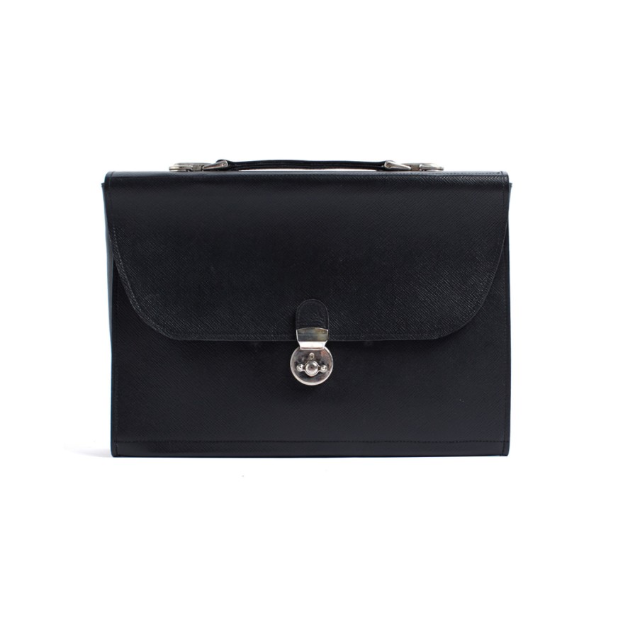 Leathersmith of London Bags | Black Leather Briefcase