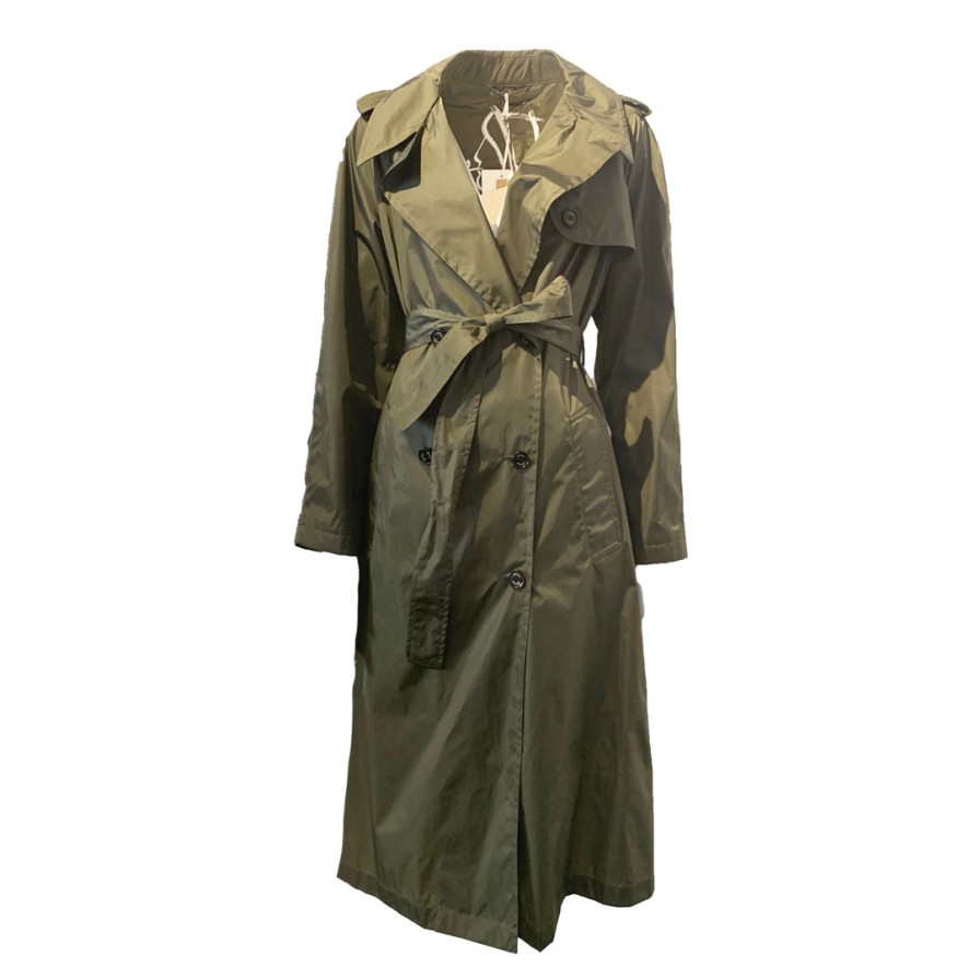 Sealup Jackets | Long Green Trenchcoat