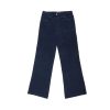 Newman Trousers | Velvet Stretch Flared Jean Trousers - Navy