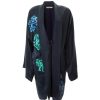 Alice Archer Jackets | Elfreida Silk Short Kimono - Navy