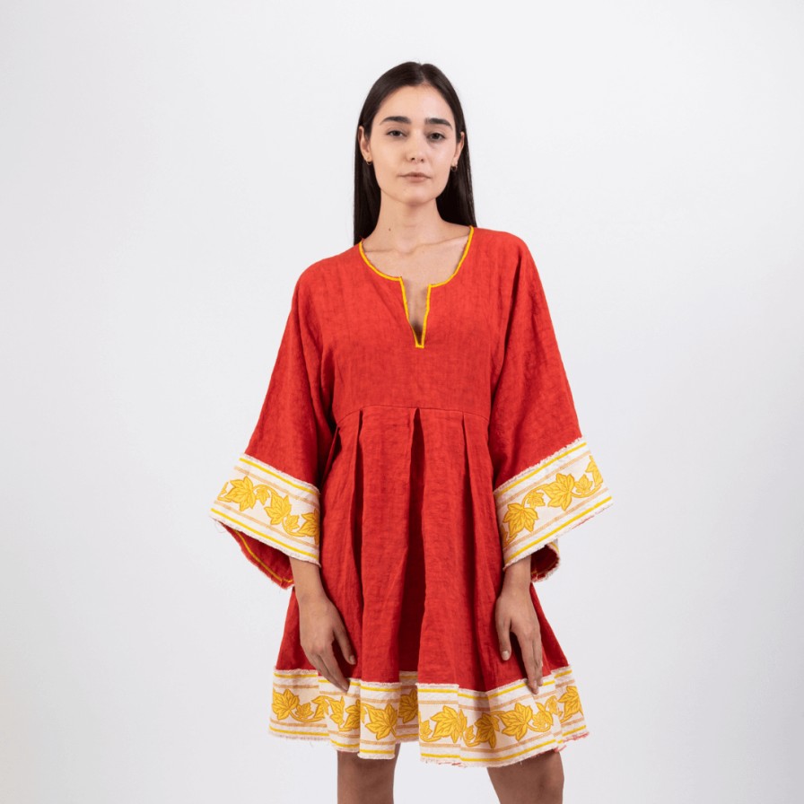 NINALEUCA Dresses | Sylva Grape Leaves Dress Red