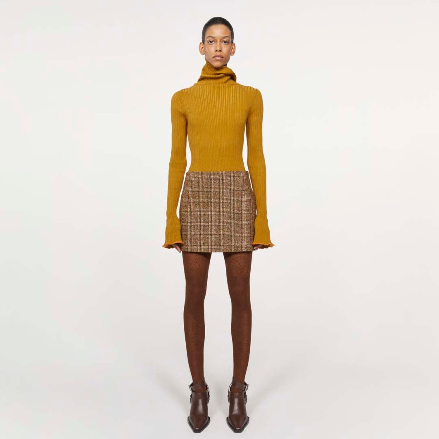 RODEBJER Skirts | Seine Caramel Brown Tweed Skirt