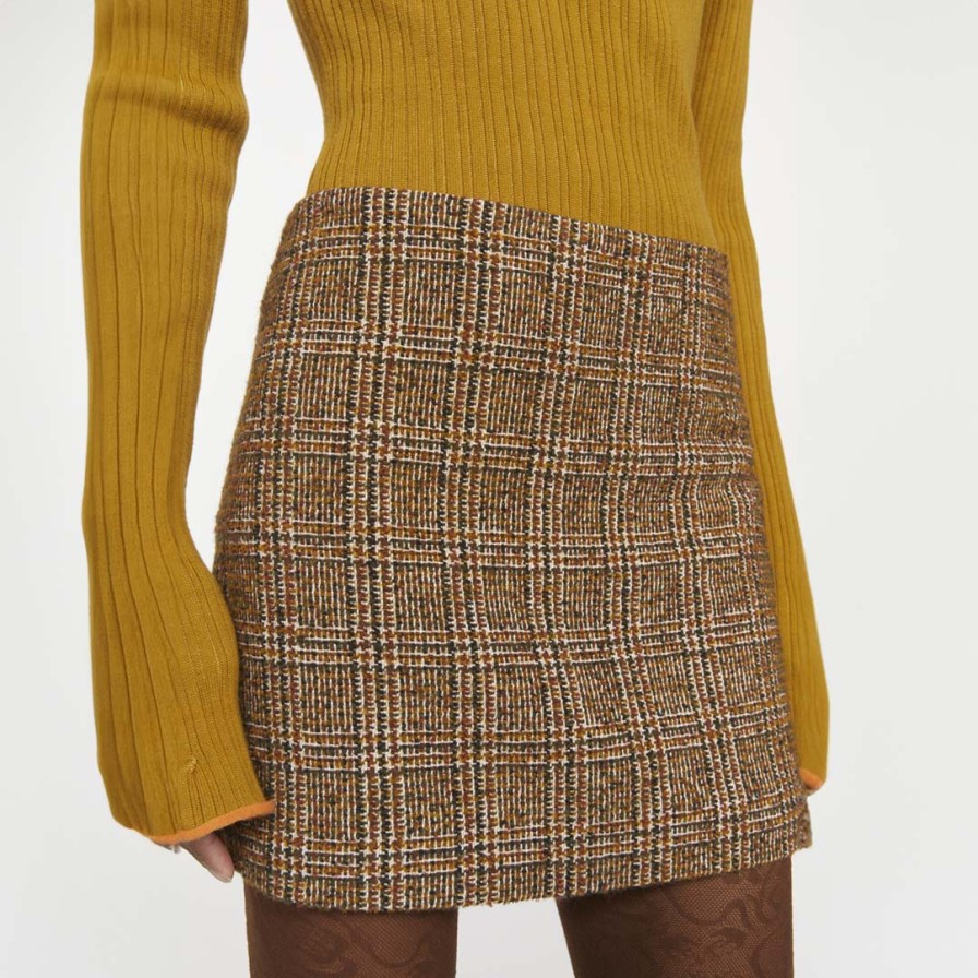 RODEBJER Skirts | Seine Caramel Brown Tweed Skirt