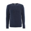 Leathersmith of London Knitwear | Cashmere Round Neck Sweater - Denim