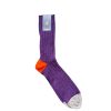 Leathersmith of London Socks | Ribbed Cashmere Socks Purple