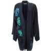 Alice Archer Coats | Elfreida Silk Short Kimono - Navy