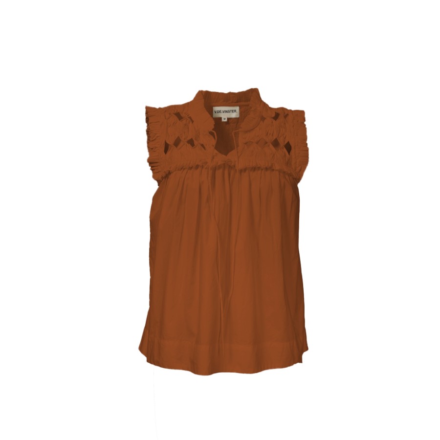 V DE VINSTER Tops | Birdy Top Terracotta