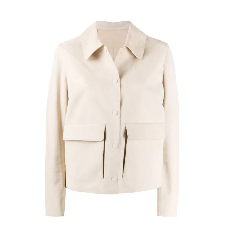 Yves Salomon Coats | Cream Suede Jacket