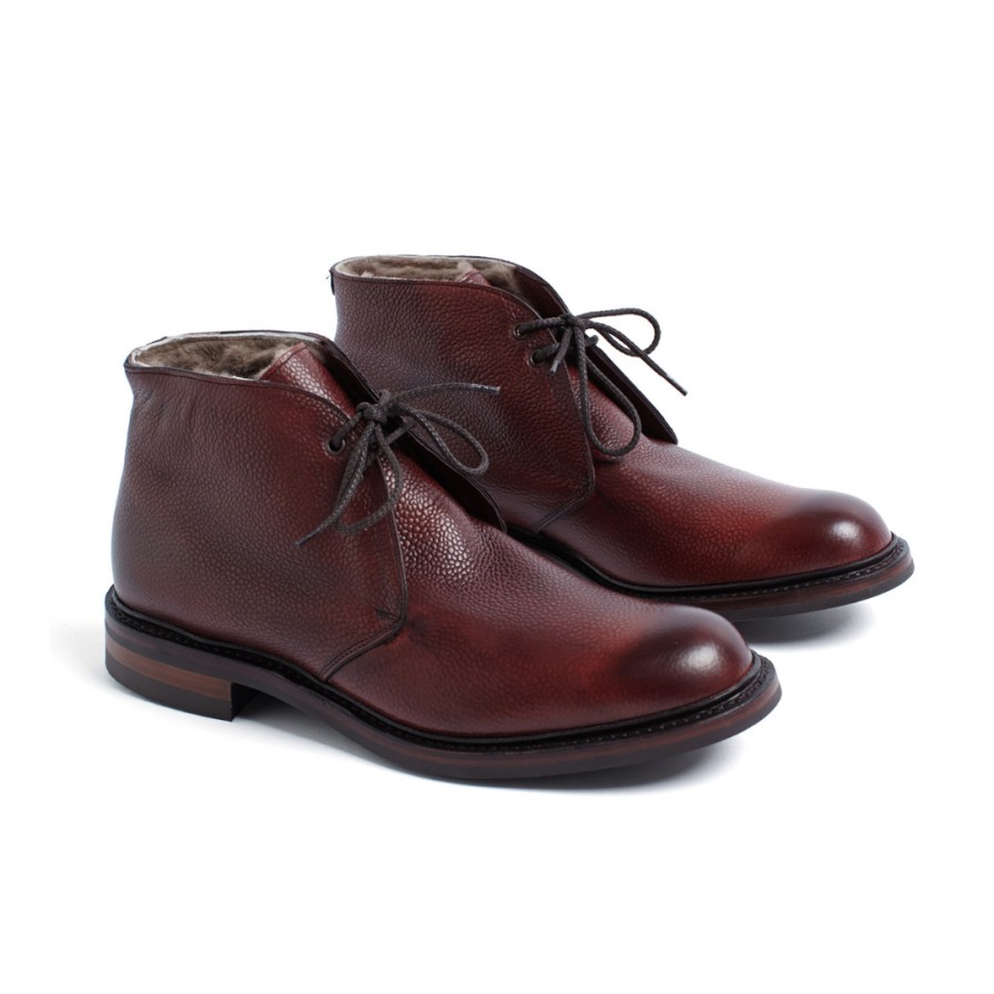 Leathersmith of London Shoes | Shackleton Fur - Burgundy