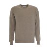 Leathersmith of London Knitwear | Mushroom Wool Round Neck Sweater