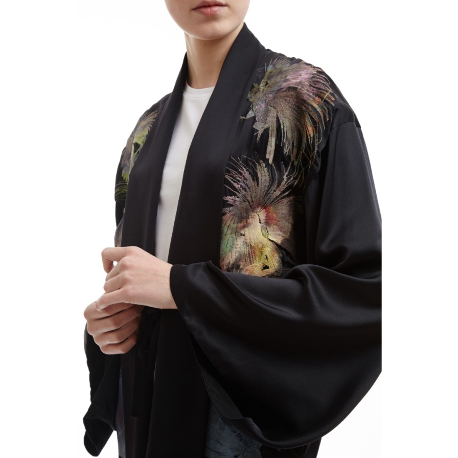 Alice Archer Jackets | Davonna Short Kimono - Black