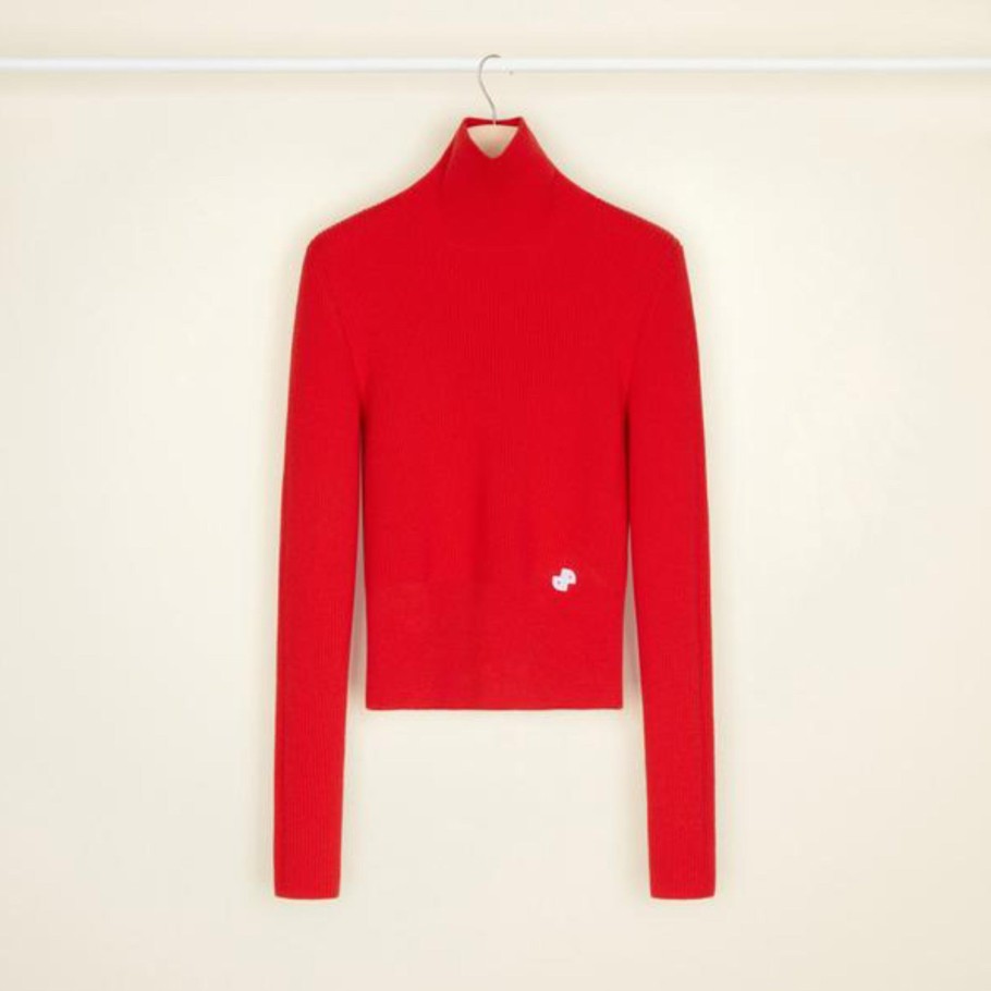 Patou Tops | High Neck Jumper Red