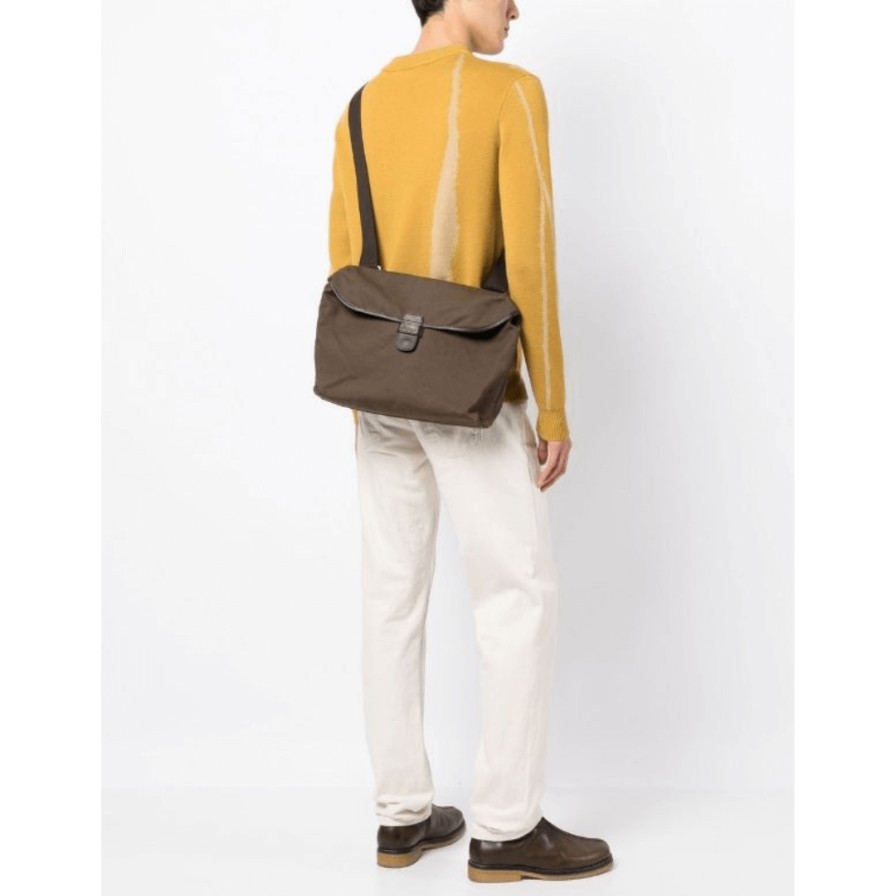 Leathersmith of London Bags | Canvas Plain Messenger Bag - Khaki