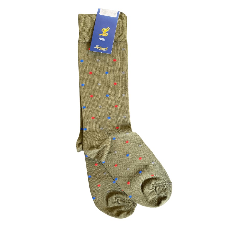 Leathersmith of London Socks | Notting Hill Dot Socks Camouflage