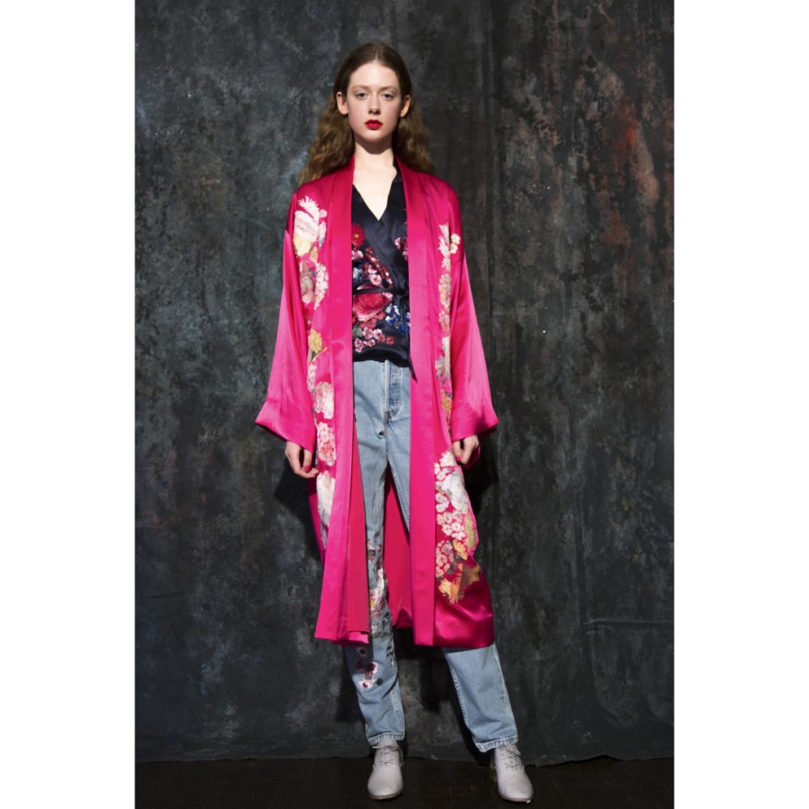 Alice Archer Coats | Fiona Long Kimono - Pink